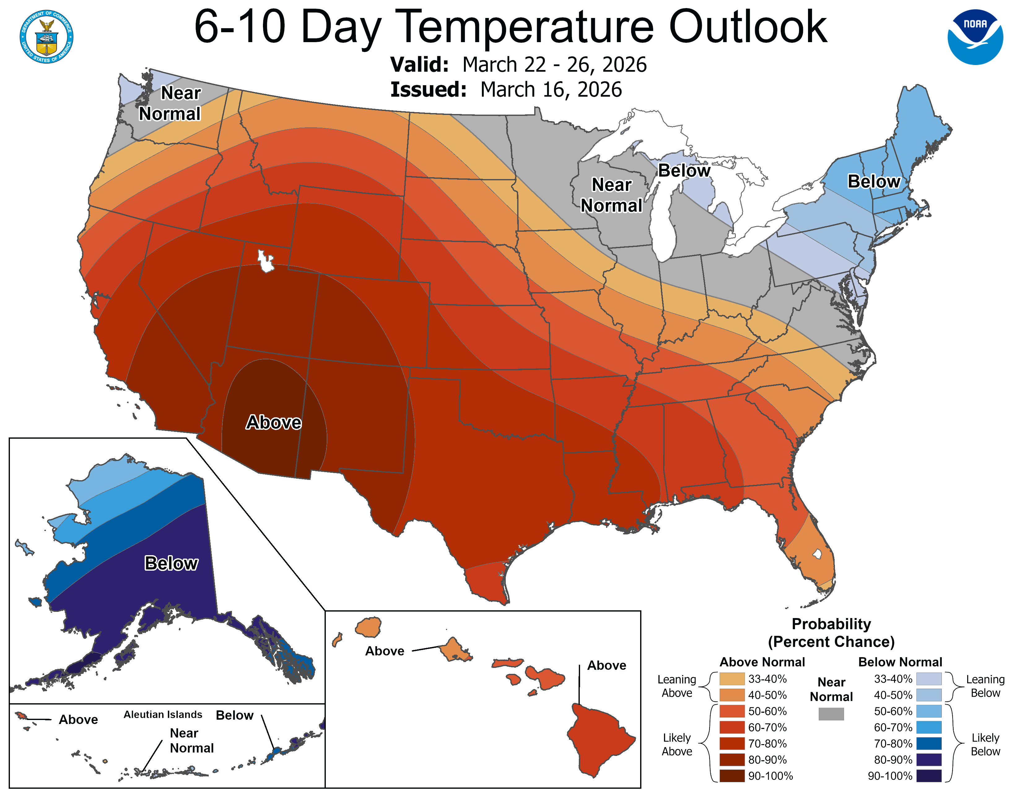 NOAA CPC 6 to 10 day temperature outlook