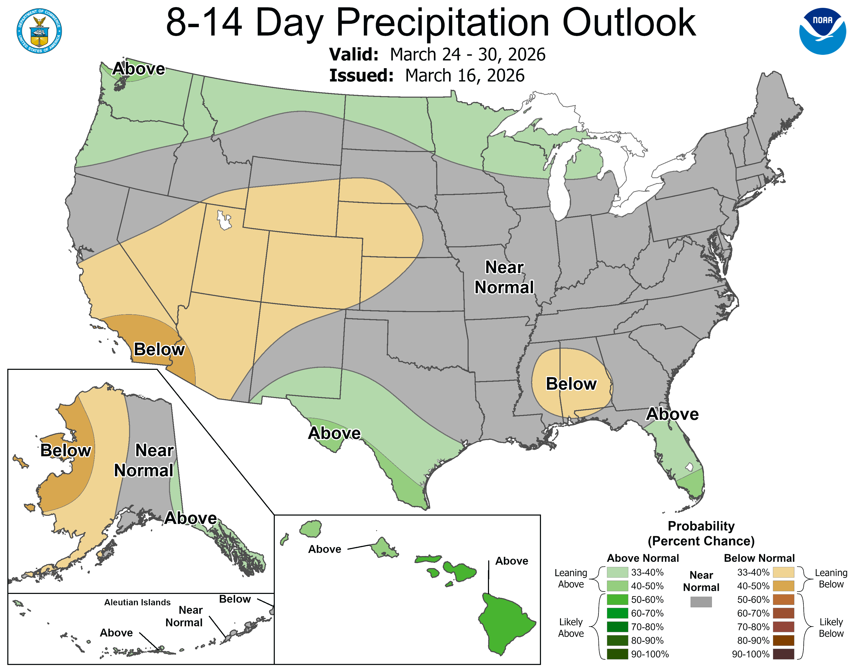 NOAA CPC 8 to 14 day precipitation outlook