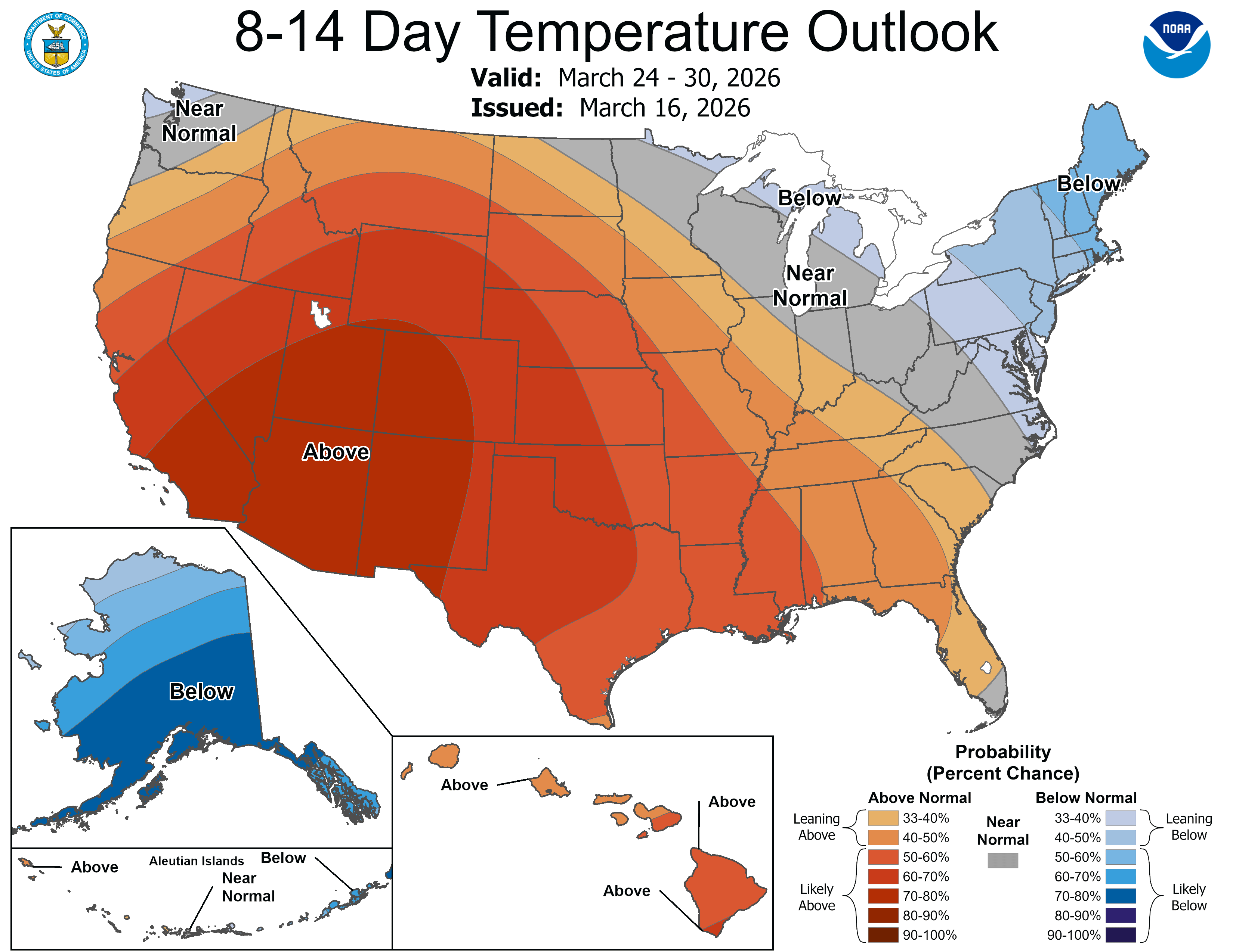 NOAA CPC 8 to 14 day temperature outlook