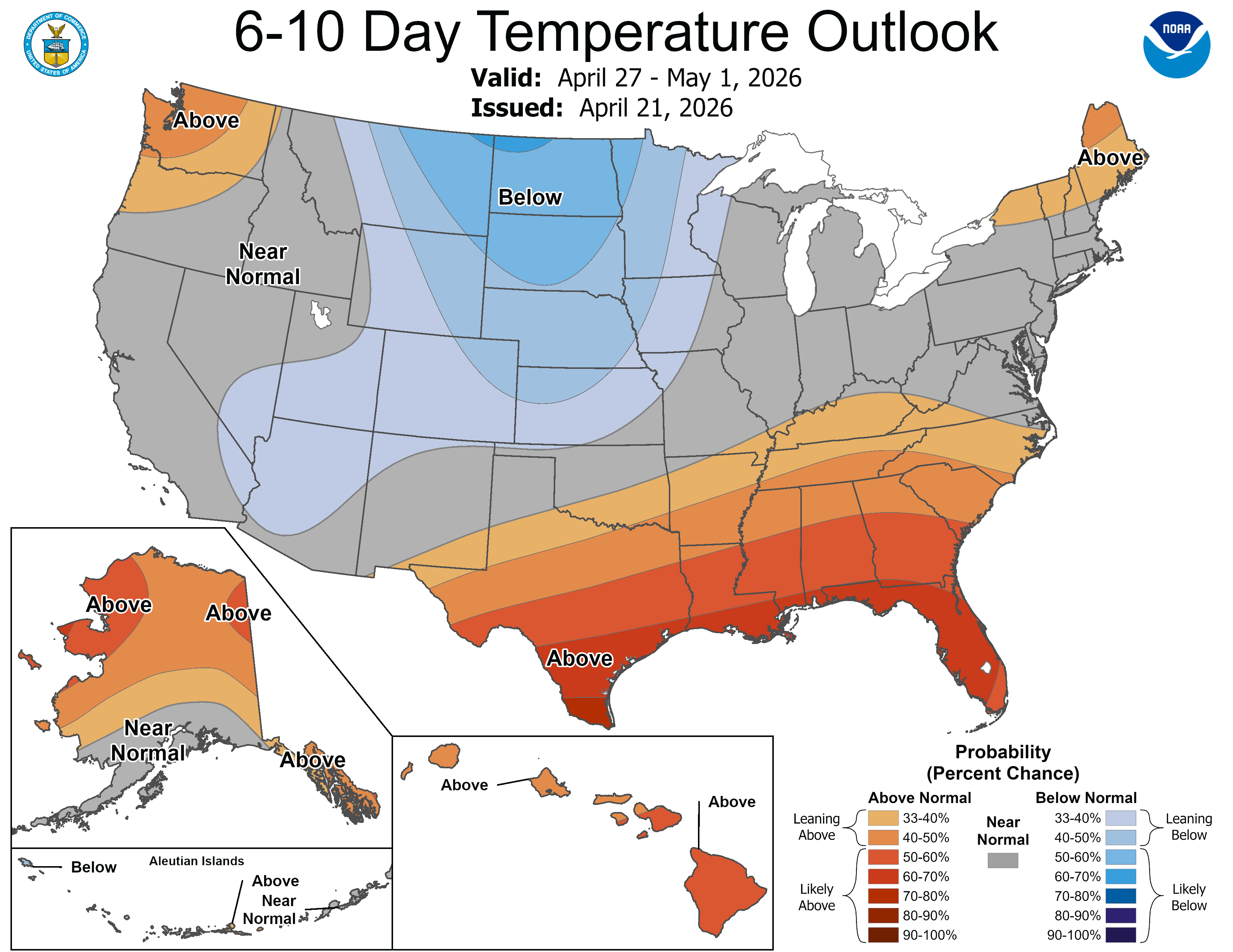 NOAA CPC 6 to 10 day temperature outlook
