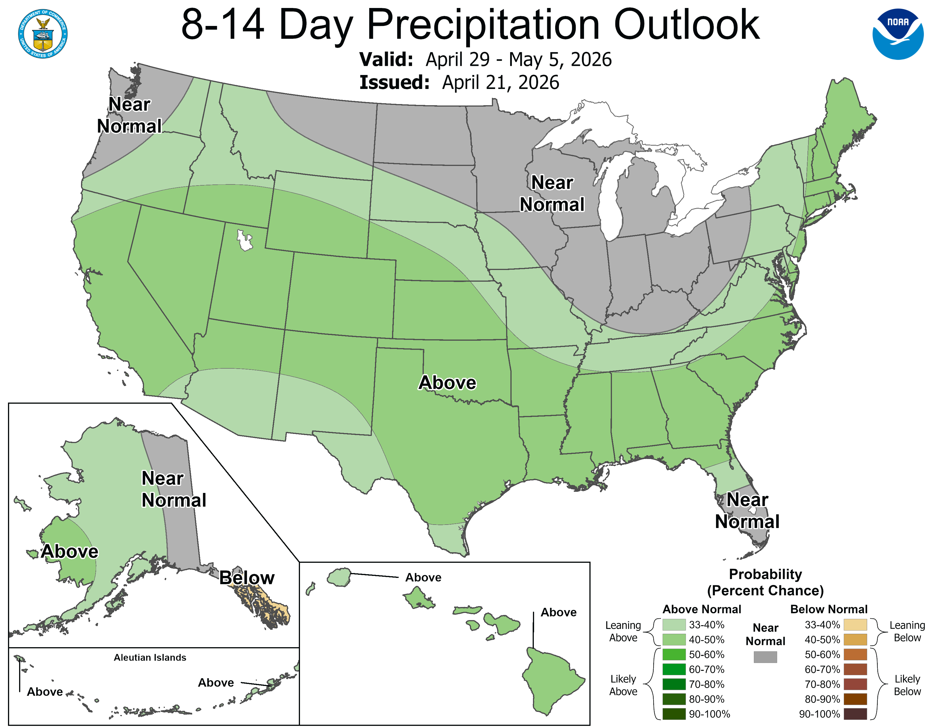 NOAA CPC 8 to 14 day precipitation outlook