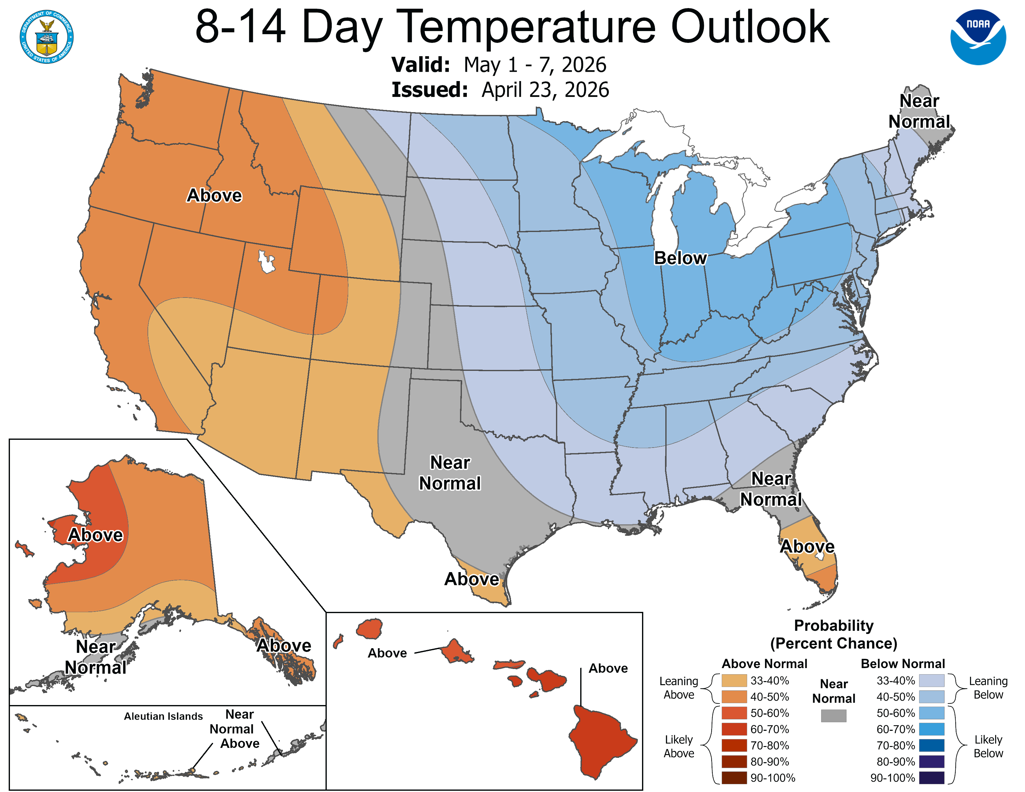 NOAA CPC 8 to 14 day temperature outlook